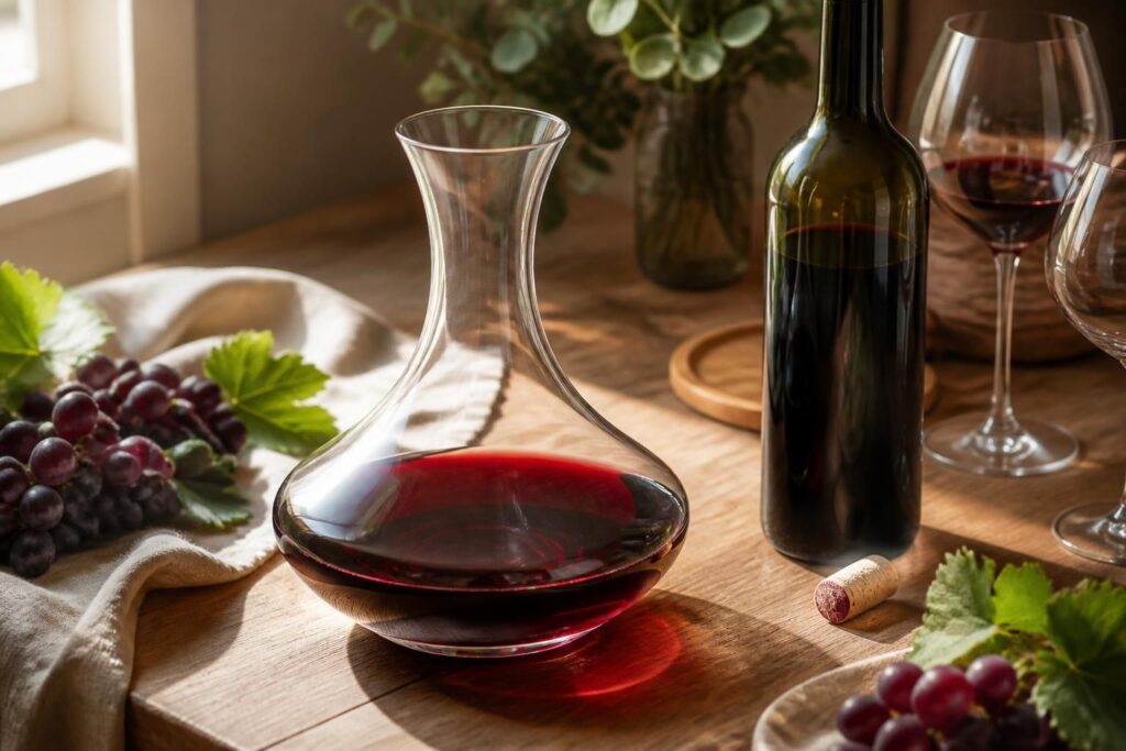 découvrez comment carafer, décanter ou aérer un vin avec une carafe à décanter pour révéler pleinement ses arômes et saveurs.