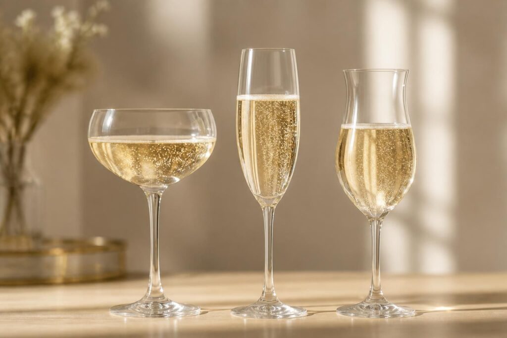 découvrez quel verre choisir pour déguster votre champagne : coupe, flûte ou tulipe, leurs caractéristiques et l'impact sur les arômes et les bulles.
