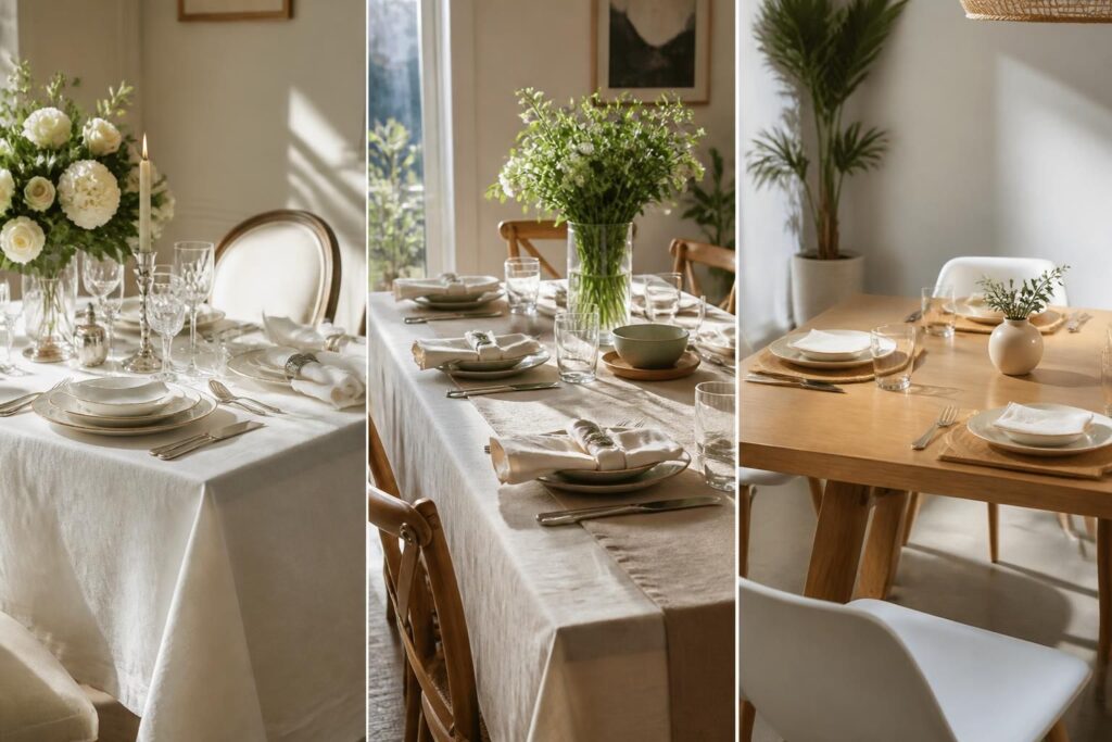 découvrez comment choisir entre nappe, chemin de table ou set selon l'occasion pour sublimer votre table avec style et élégance.