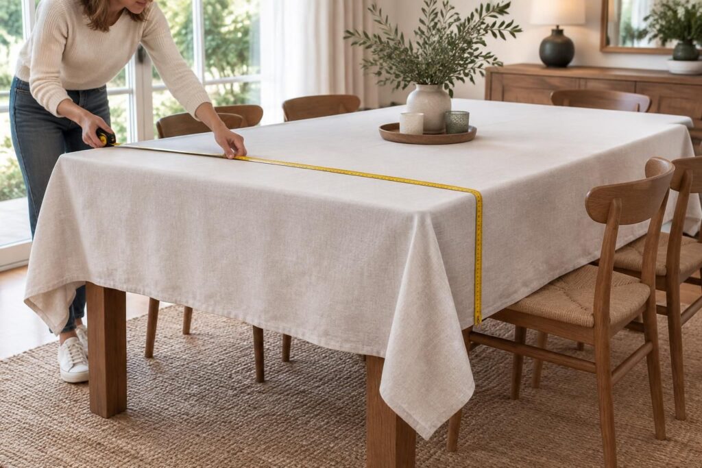 découvrez comment choisir la bonne taille de nappe selon les dimensions de votre table et calculer le tombé idéal pour un résultat harmonieux.
